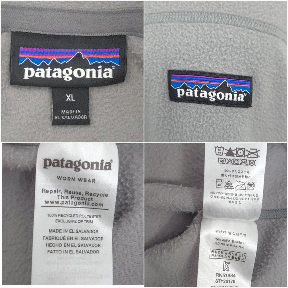Patagonia Gray Fleece Micro D 1/4 Zip Pullover Sweater- Men's XL - Picture 7 of 7